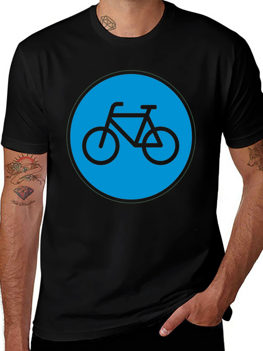 Bike Graphic T-Shirt - Black Cotton Blend Casual Tee