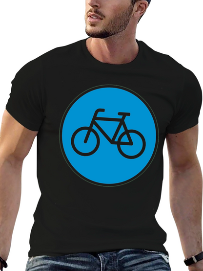 Bike Graphic T-Shirt - Black Cotton Blend Casual Tee