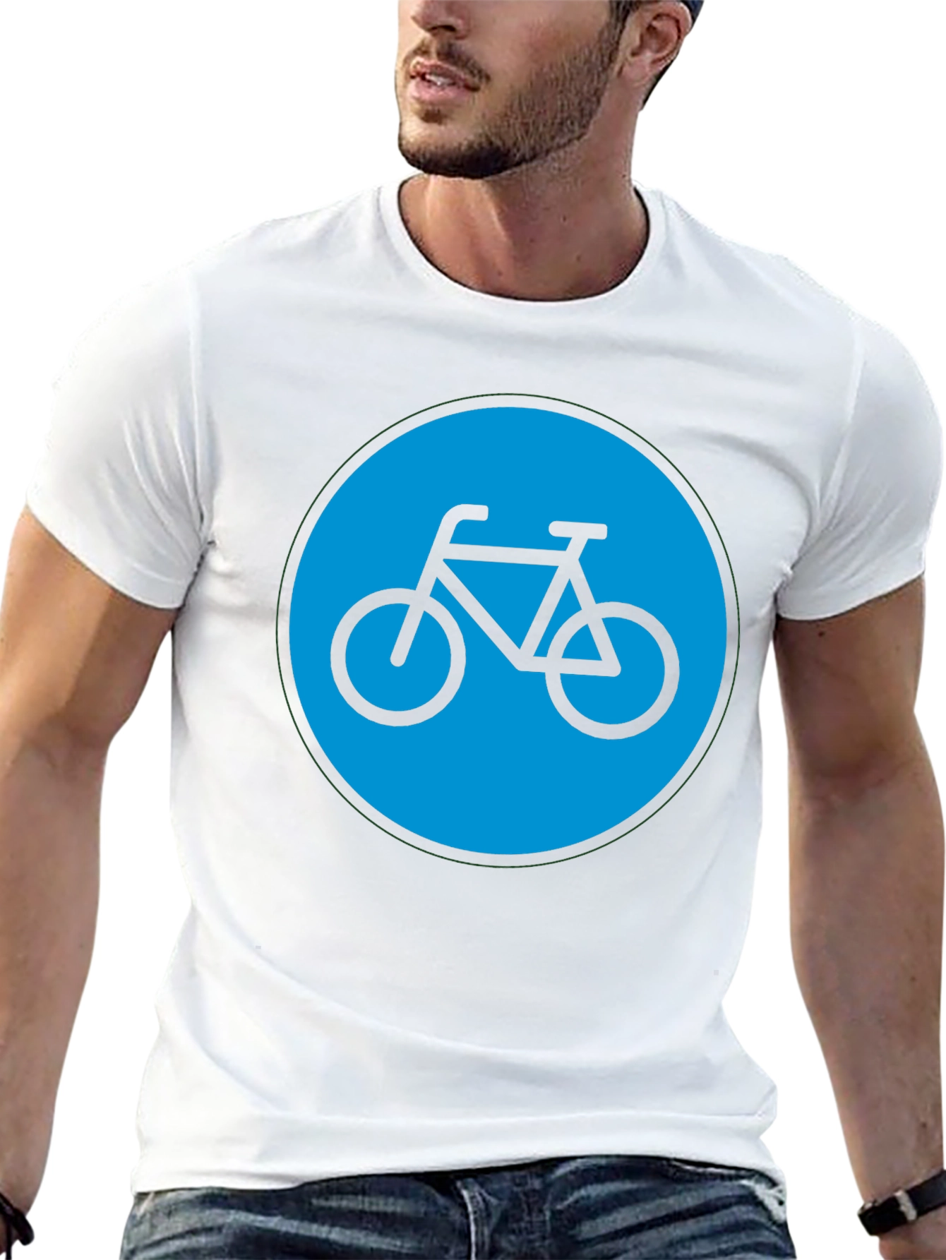 Bike Graphic T-Shirt - Black Cotton Blend Casual Tee