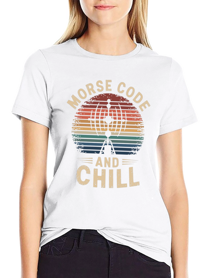 Morse Code and Chill Retro T-Shirt