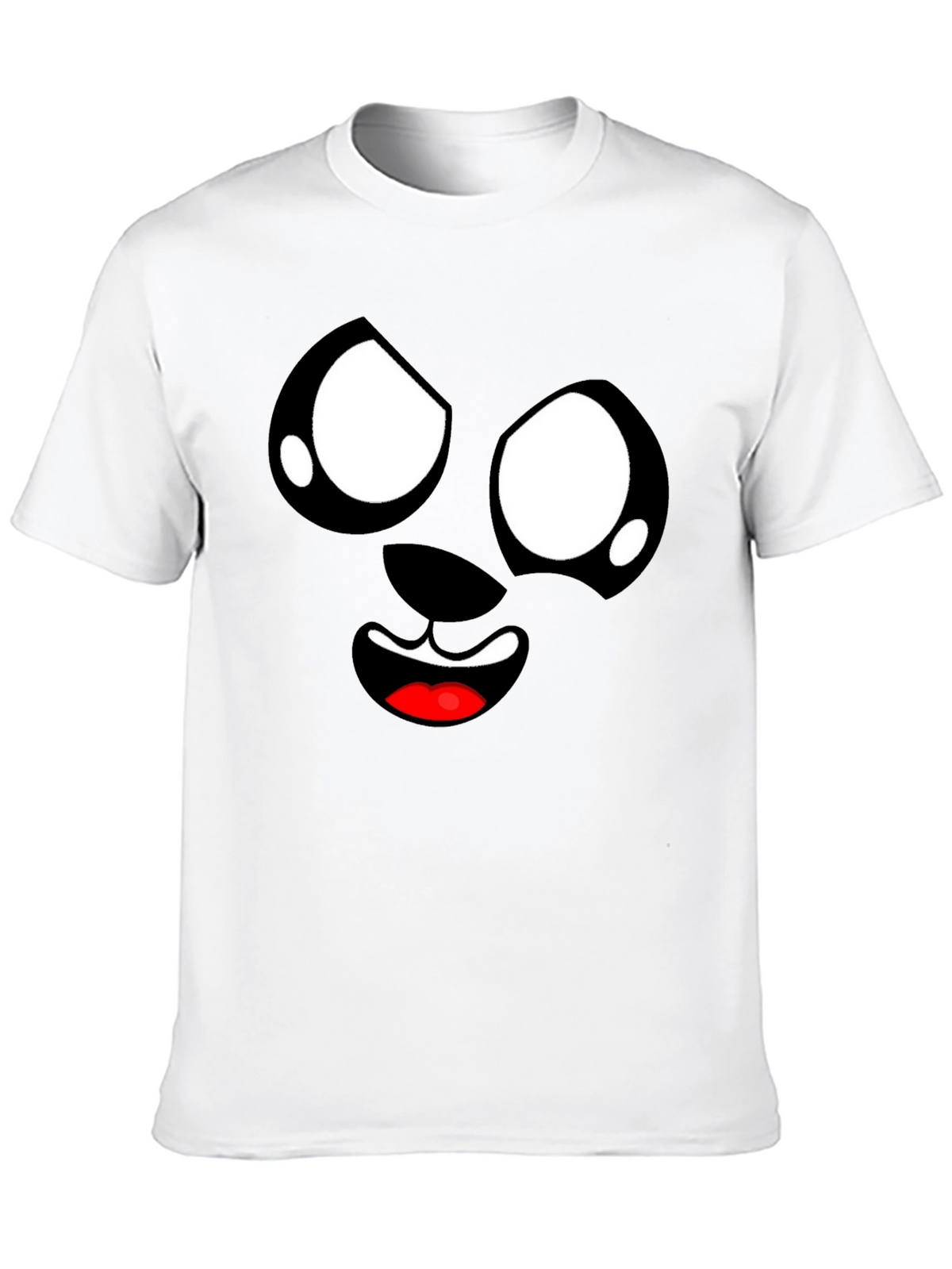 Funny Cartoon Face Graphic Black T-Shirt