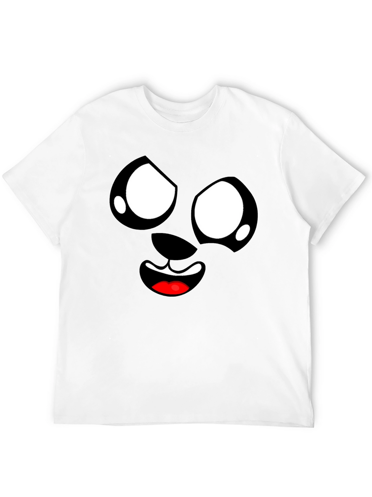 Funny Cartoon Face Graphic Black T-Shirt