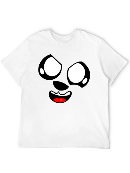 Funny Cartoon Face Graphic Black T-Shirt