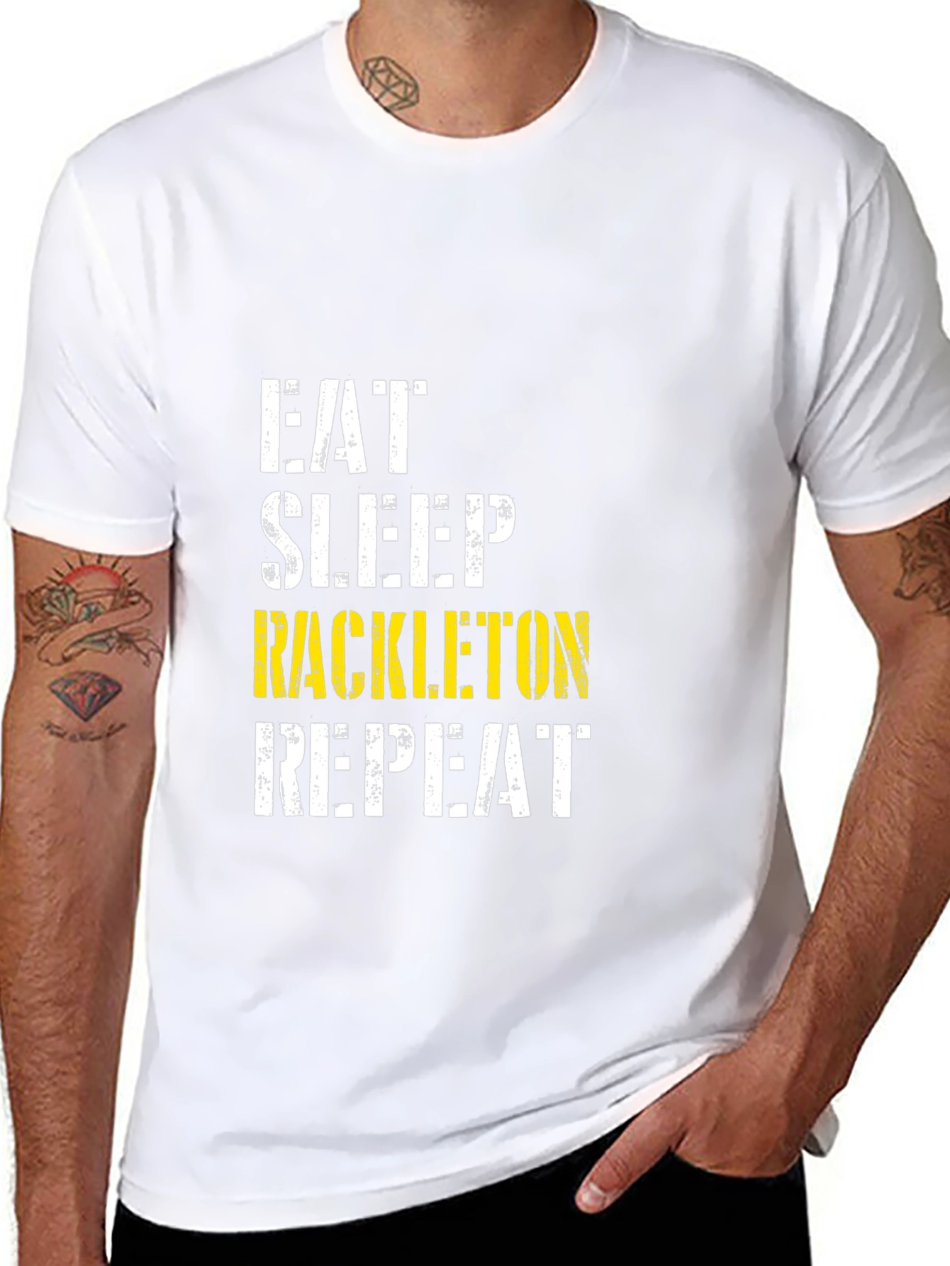 Eat Sleep Rackleton Repeat Graphic Tee