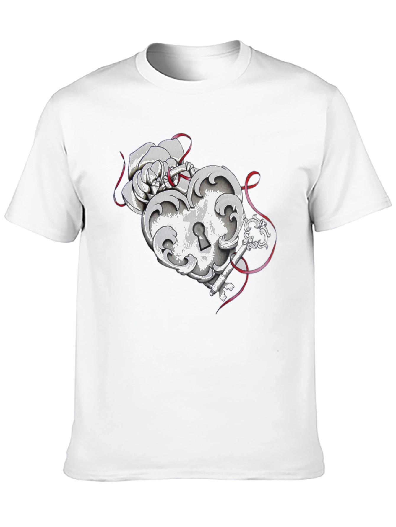 Heart Lock and Key Graphic Tee
