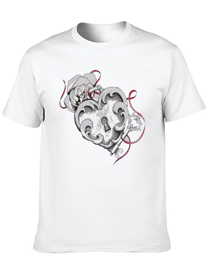 Heart Lock and Key Graphic Tee