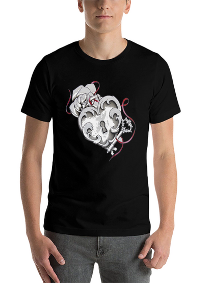 Heart Lock and Key Graphic Tee