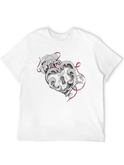 Heart Lock and Key Graphic Tee