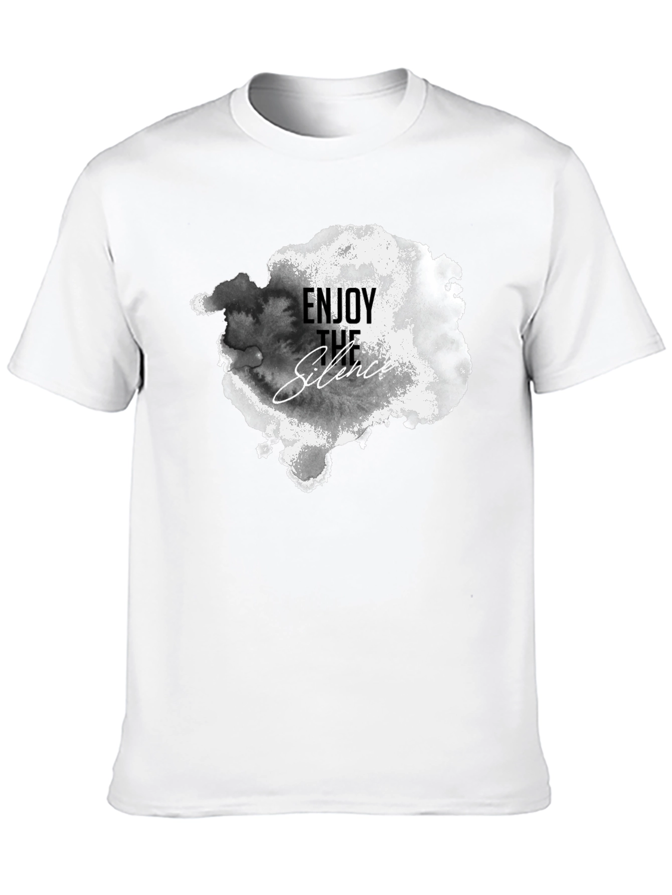 Enjoy The Silence Graphic Tee - Black Cotton T-Shirt