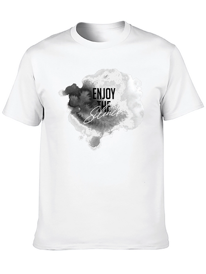 Enjoy The Silence Graphic Tee - Black Cotton T-Shirt
