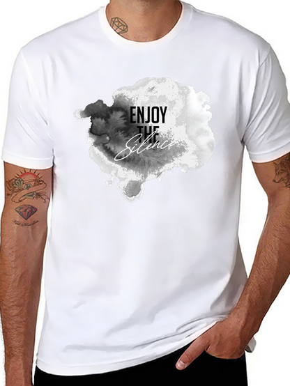 Enjoy The Silence Graphic Tee - Black Cotton T-Shirt