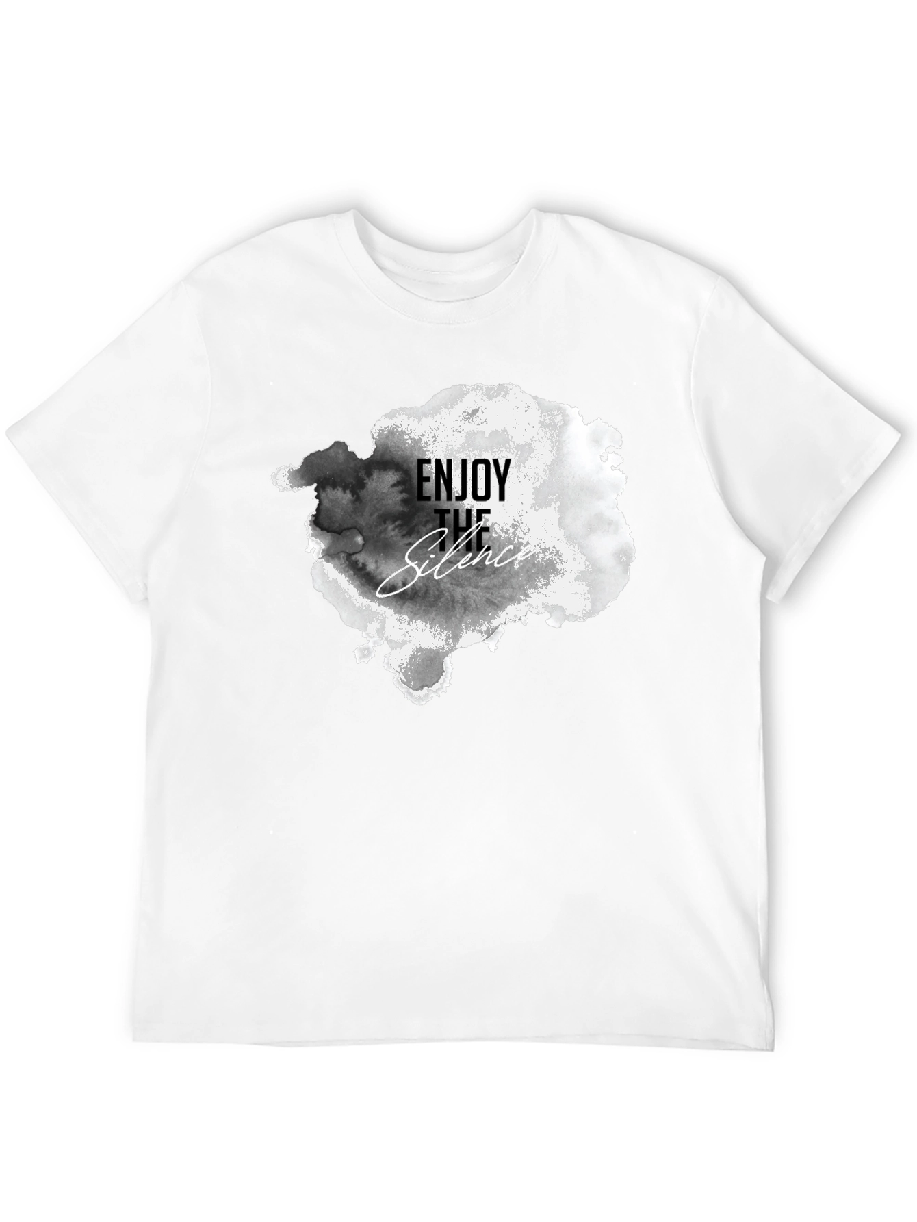 Enjoy The Silence Graphic Tee - Black Cotton T-Shirt