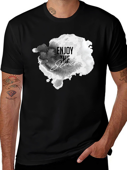 Enjoy The Silence Graphic Tee - Black Cotton T-Shirt