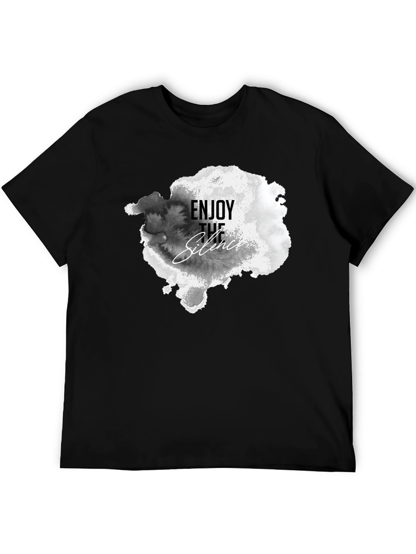 Enjoy The Silence Graphic Tee - Black Cotton T-Shirt
