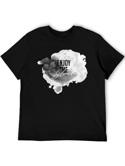 Enjoy The Silence Graphic Tee - Black Cotton T-Shirt