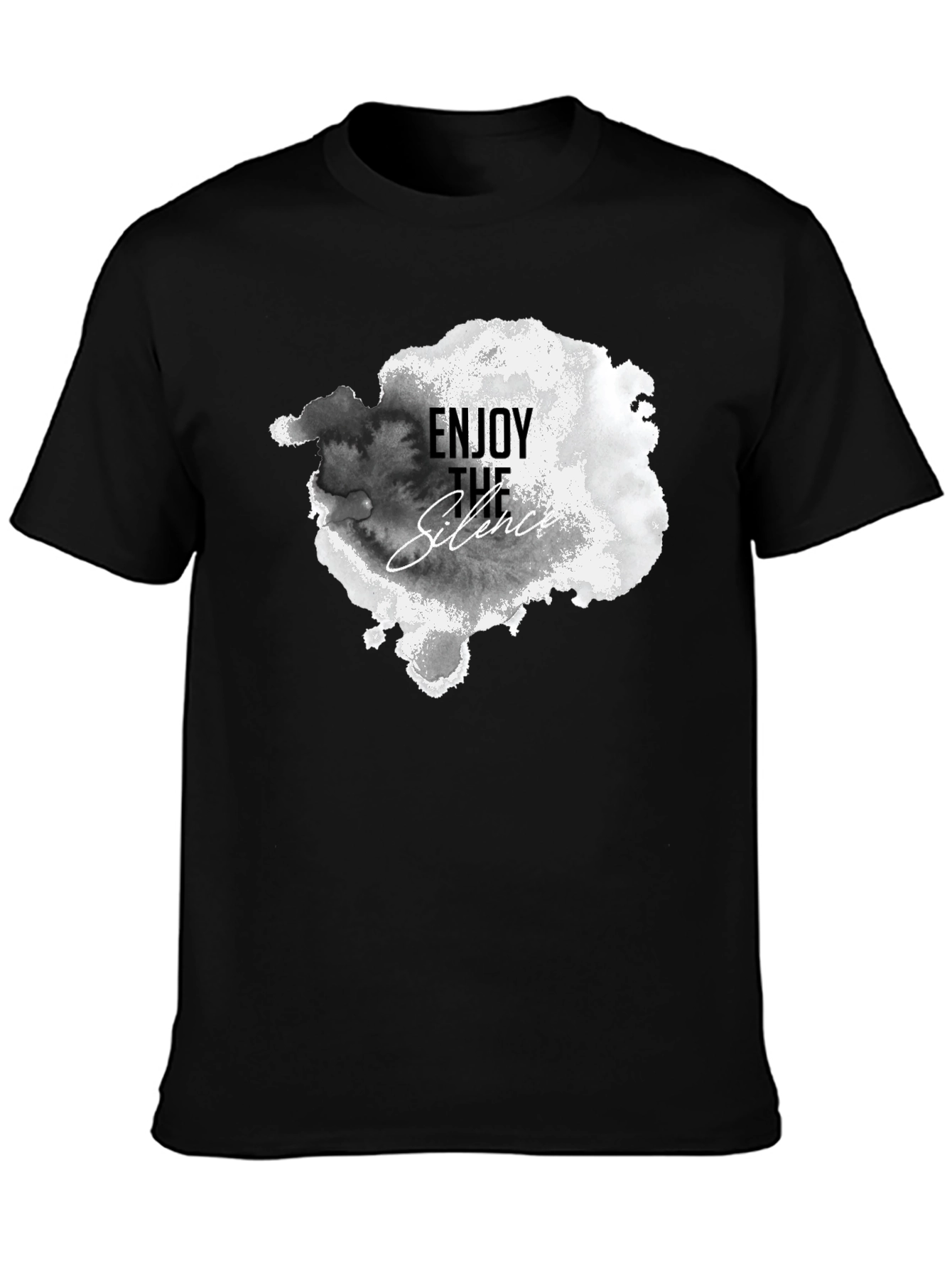 Enjoy The Silence Graphic Tee - Black Cotton T-Shirt