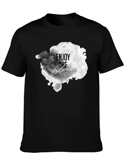 Enjoy The Silence Graphic Tee - Black Cotton T-Shirt