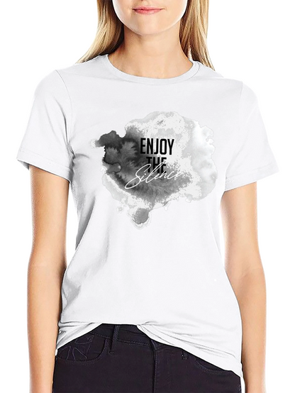 Enjoy The Silence Graphic Tee - Black Cotton T-Shirt
