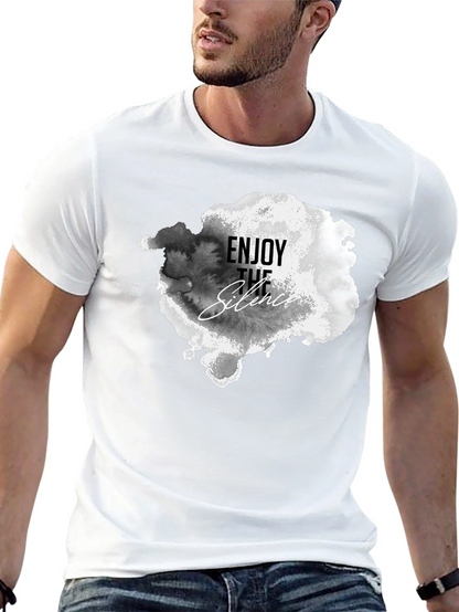 Enjoy The Silence Graphic Tee - Black Cotton T-Shirt