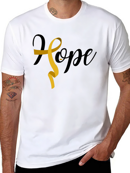Hope Ribbon Graphic Tee - Cancer Awareness Shirt