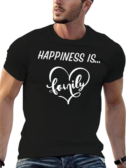 Happiness is Family Graphic Tee - Soft Cotton Blend