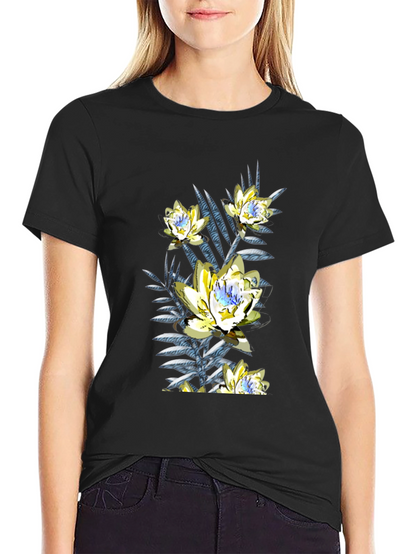 Floral Print Black T-Shirt