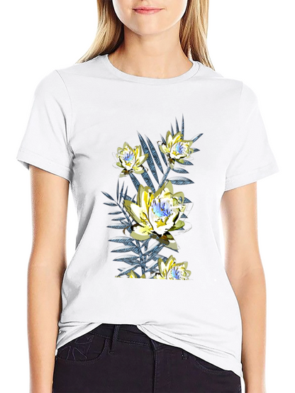 Floral Print Black T-Shirt