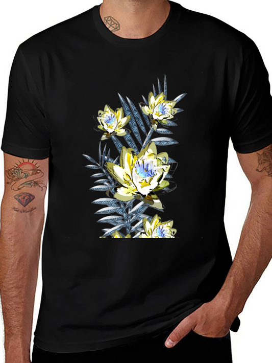 Floral Print Black T-Shirt