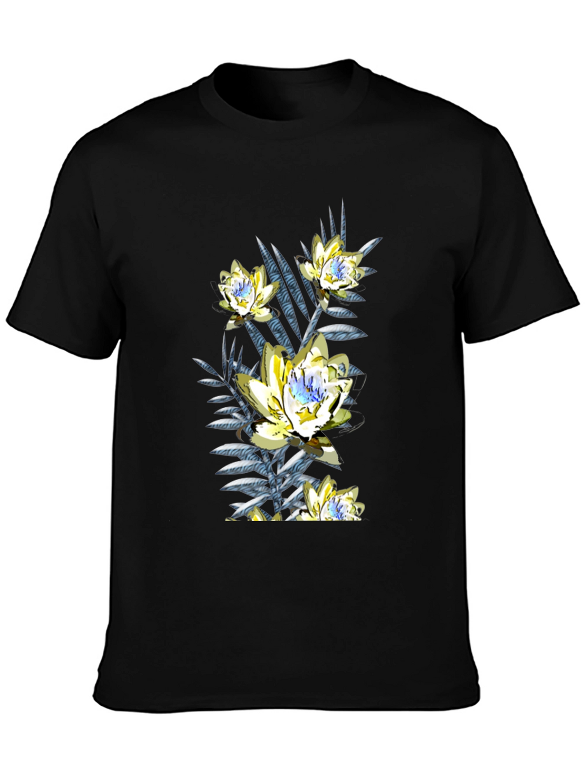 Floral Print Black T-Shirt