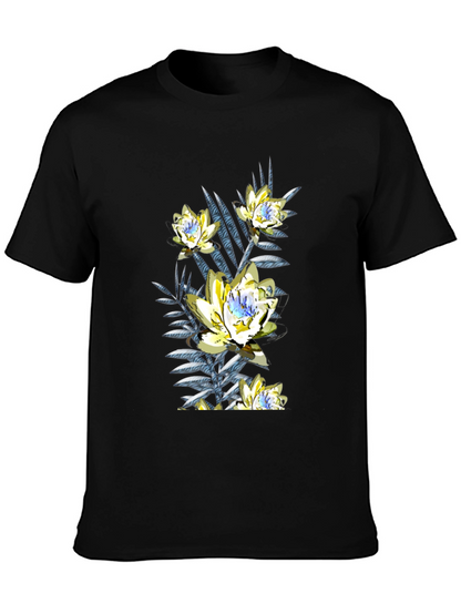 Floral Print Black T-Shirt