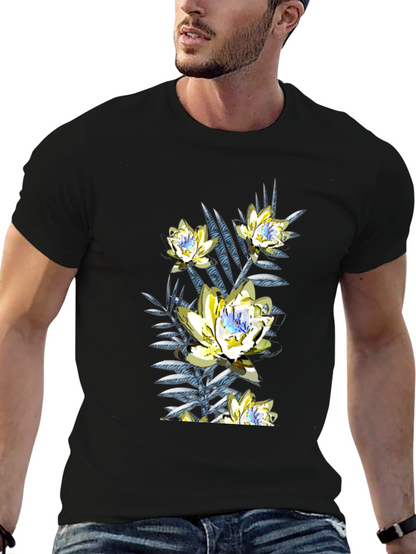 Floral Print Black T-Shirt