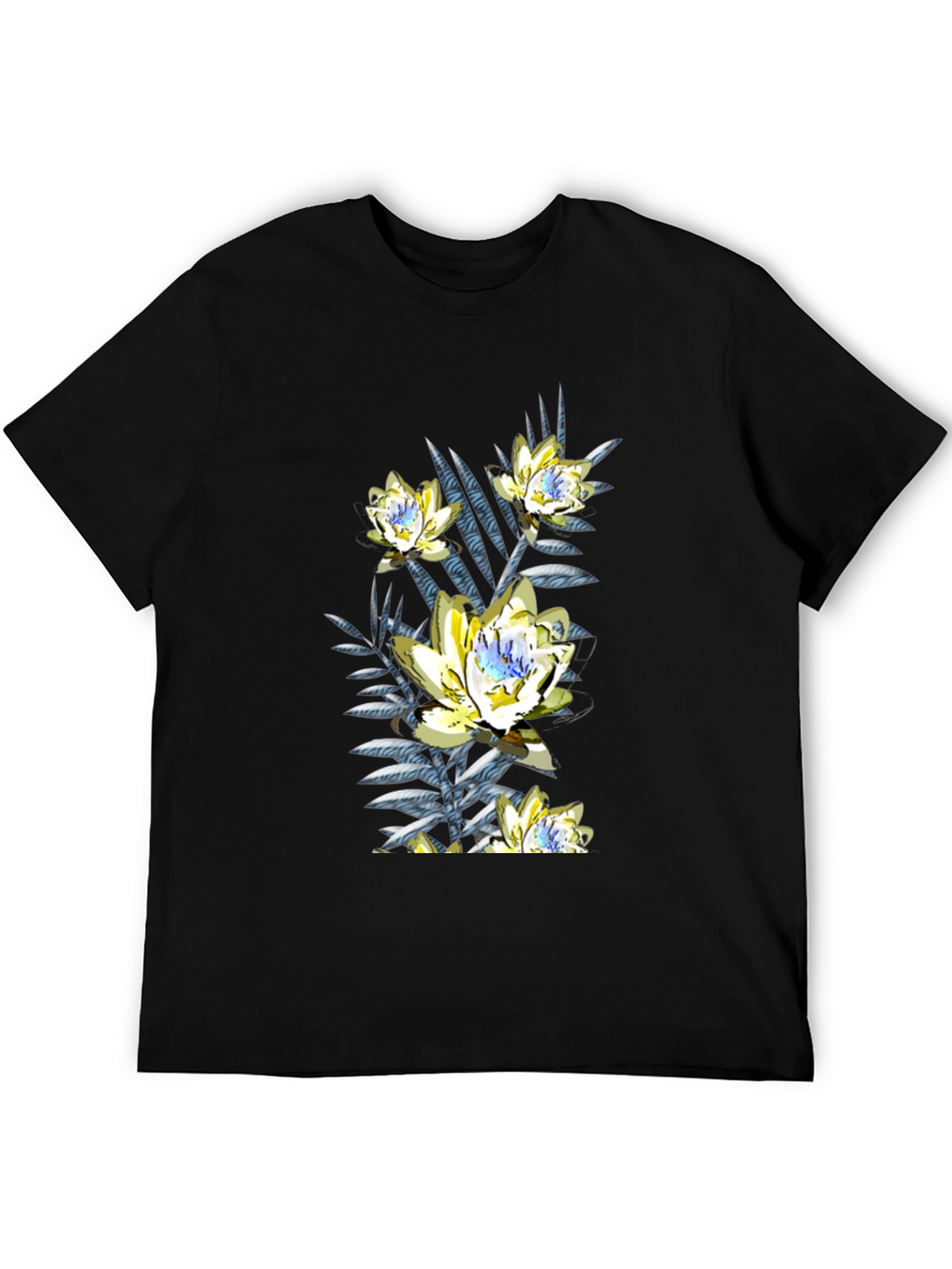 Floral Print Black T-Shirt