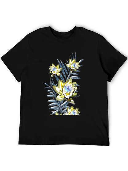 Floral Print Black T-Shirt
