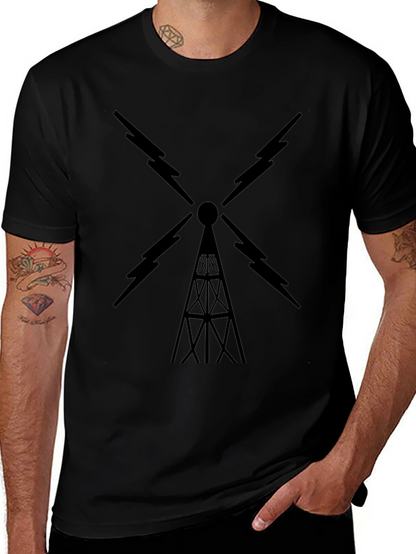 Black Radio Tower Graphic Tee