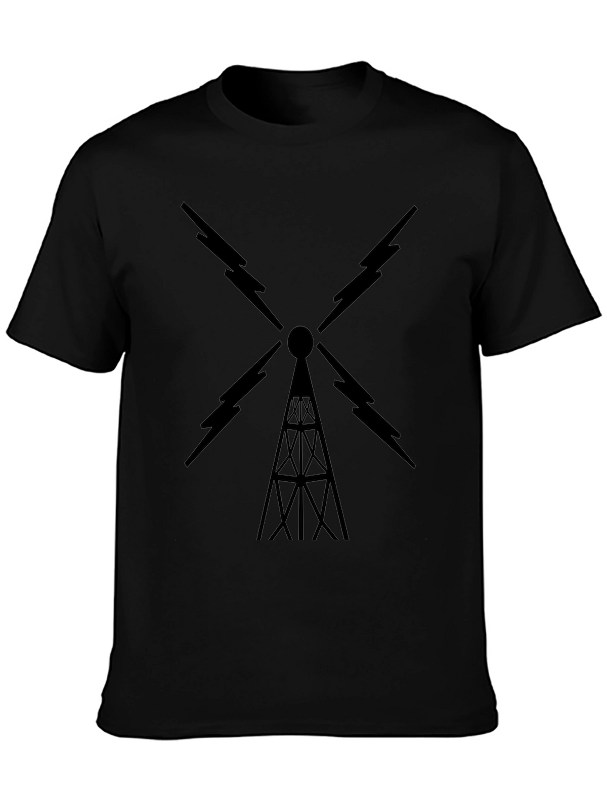 Black Radio Tower Graphic Tee
