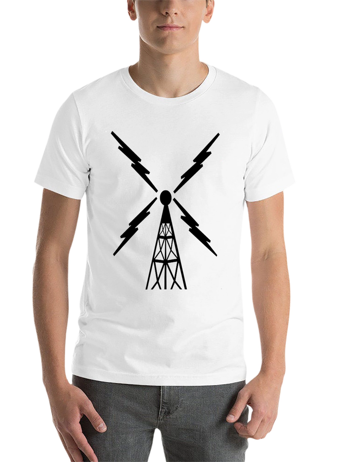 Black Radio Tower Graphic Tee