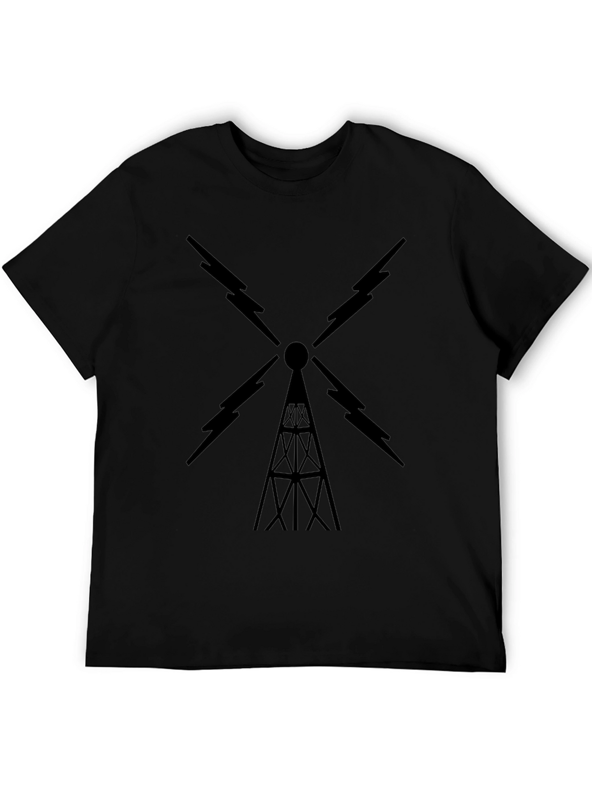 Black Radio Tower Graphic Tee
