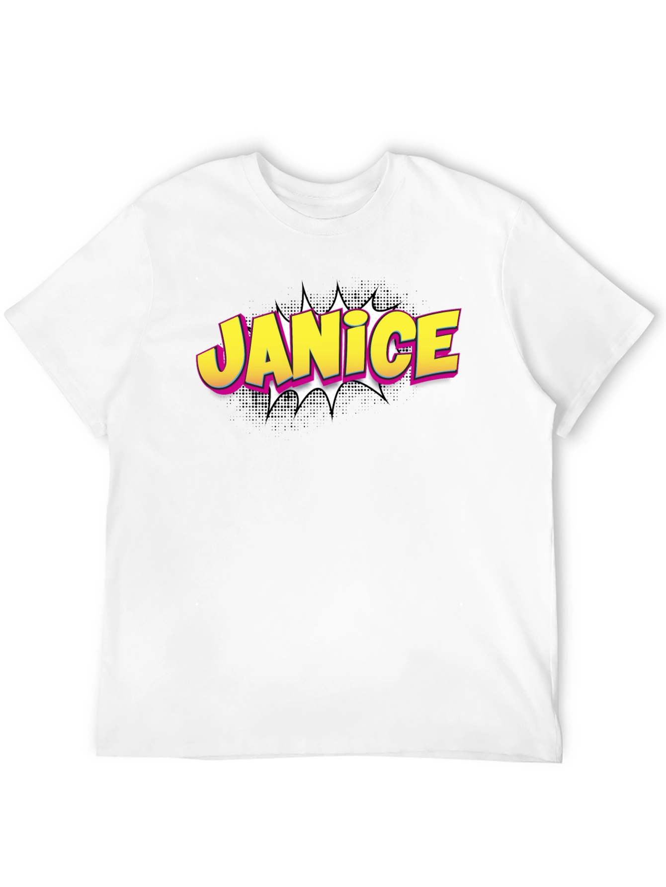 Janice Comic Book Style Black T-Shirt
