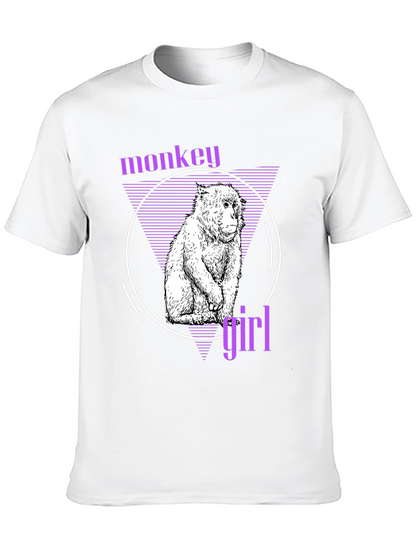 Monkey Girl Graphic Tee - Trendy Black T-Shirt