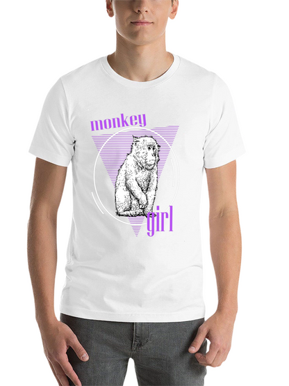 Monkey Girl Graphic Tee - Trendy Black T-Shirt