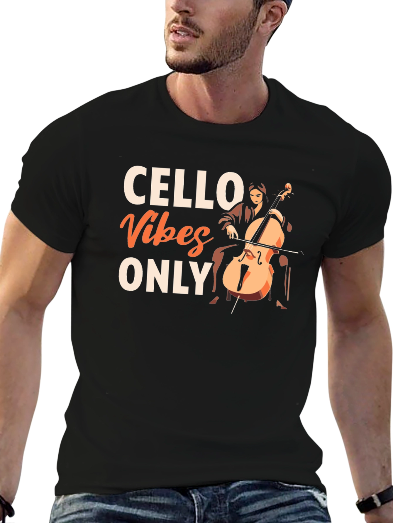 Cello Vibes Only Graphic Tee - Music Lovers T-Shirt