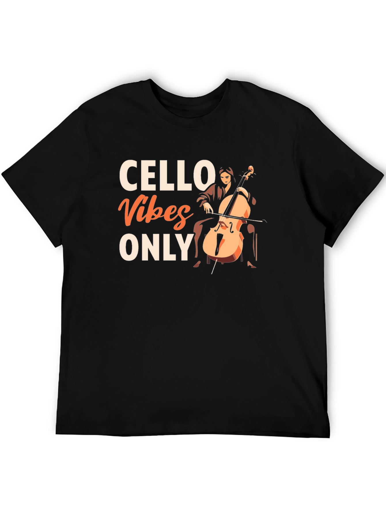 Cello Vibes Only Graphic Tee - Music Lovers T-Shirt