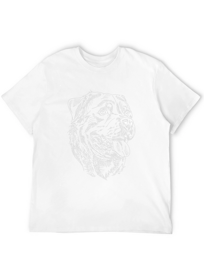 Rottweiler Sketch Graphic Tee - Black Cotton Shirt