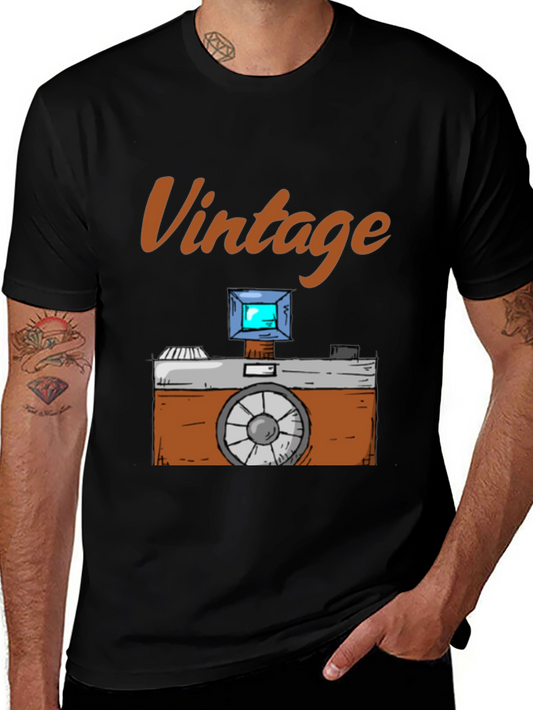 Vintage Camera Graphic Tee - Retro Style!