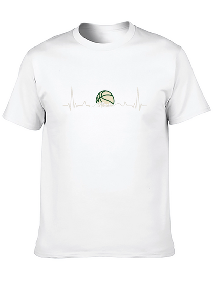 Basketball Heartbeat T-Shirt - Black