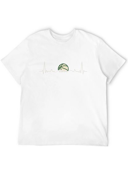 Basketball Heartbeat T-Shirt - Black