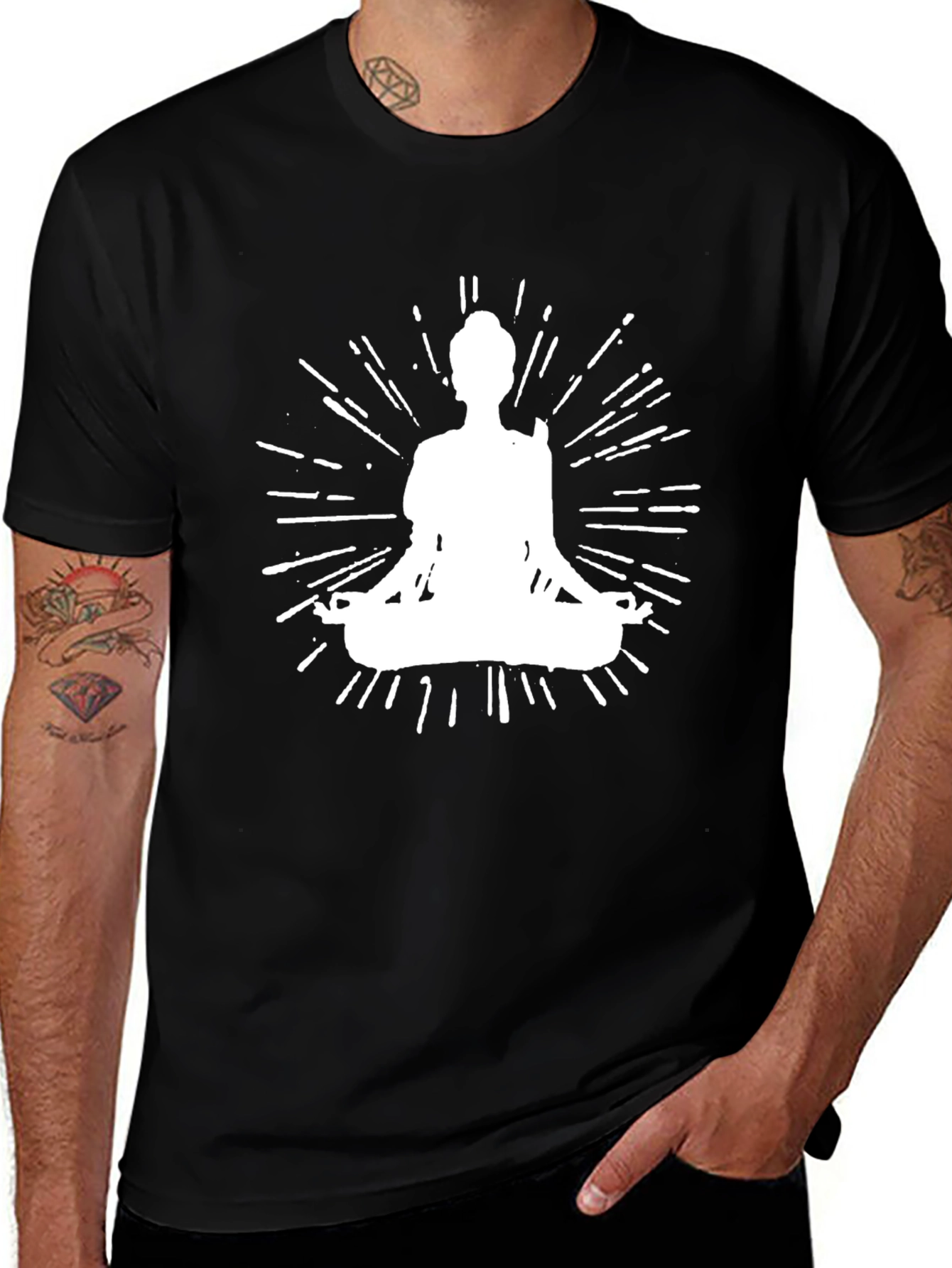 Zen Mode Tee: Meditating Silhouette Graphic T-Shirt