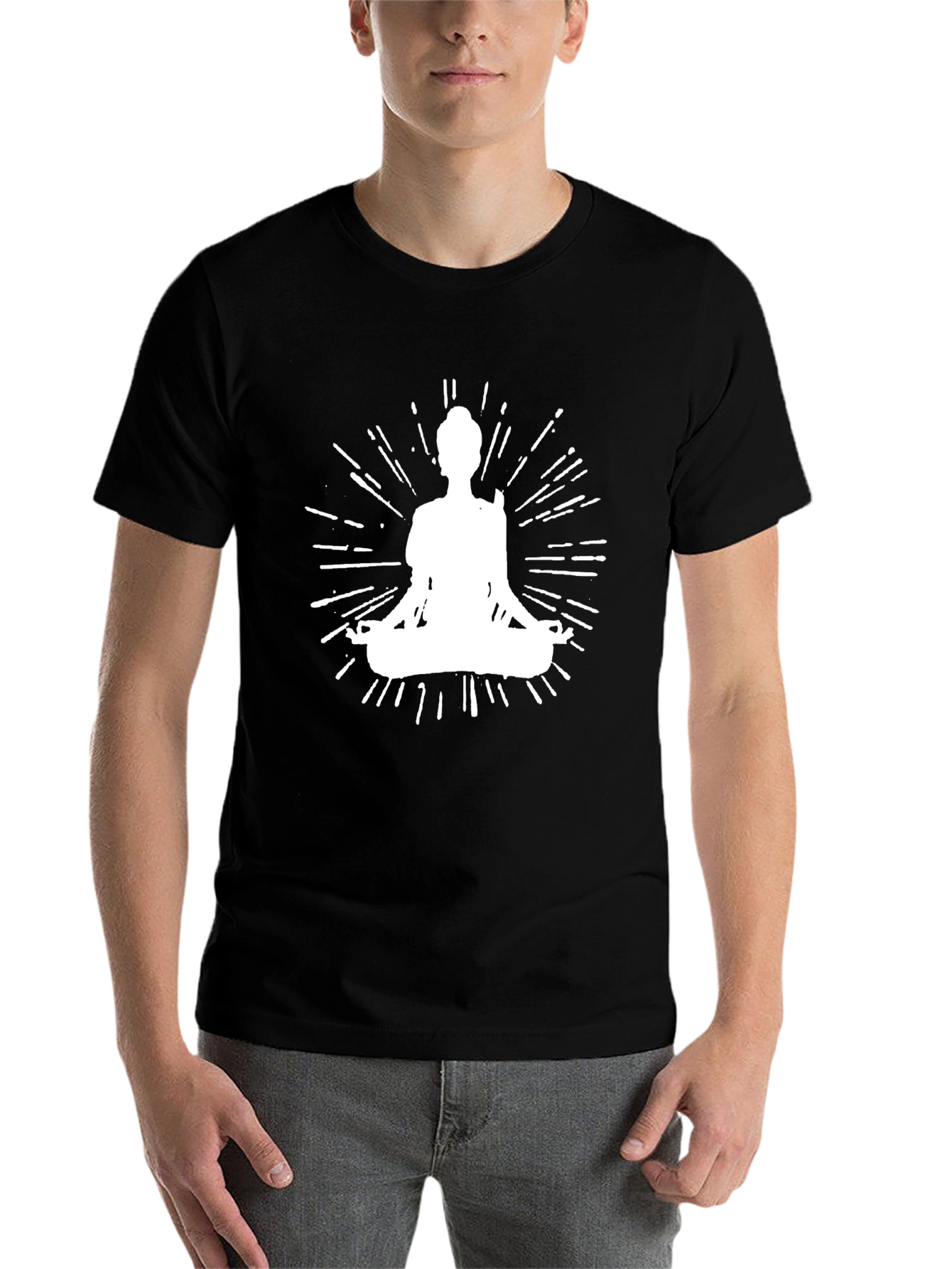 Zen Mode Tee: Meditating Silhouette Graphic T-Shirt
