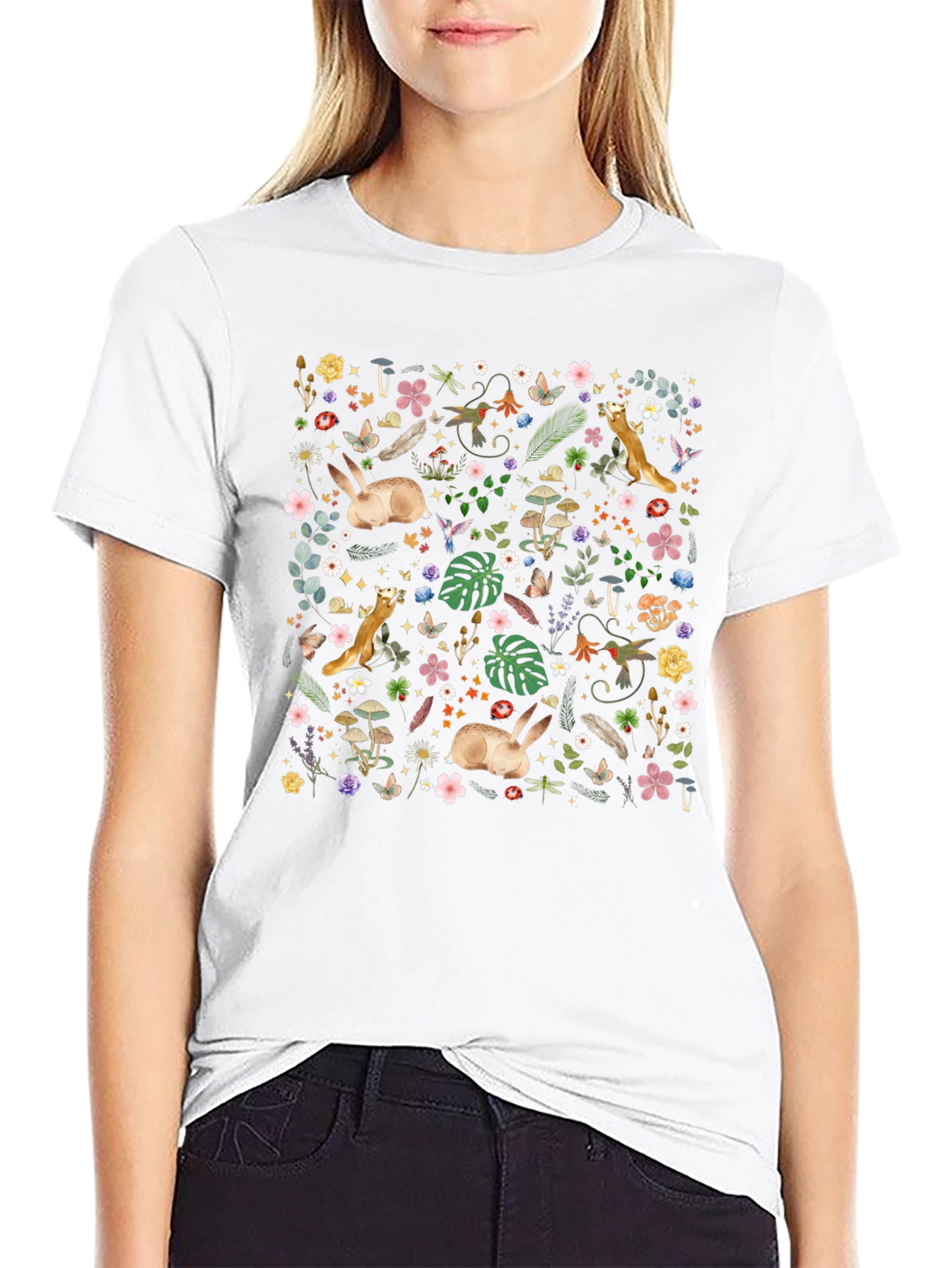 Whimsical Forest T-Shirt: Nature Print