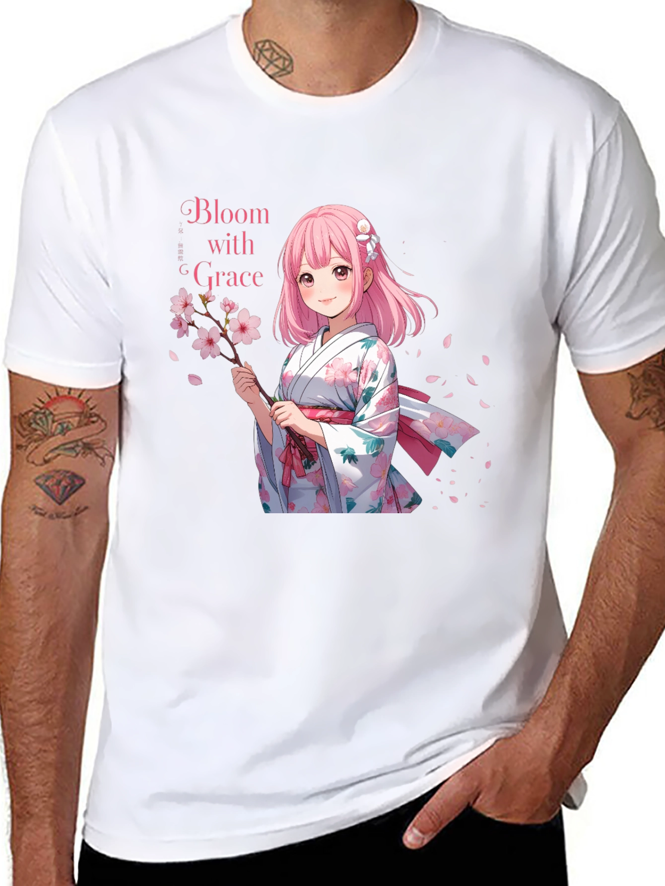 Anime Girl Cherry Blossom T-Shirt